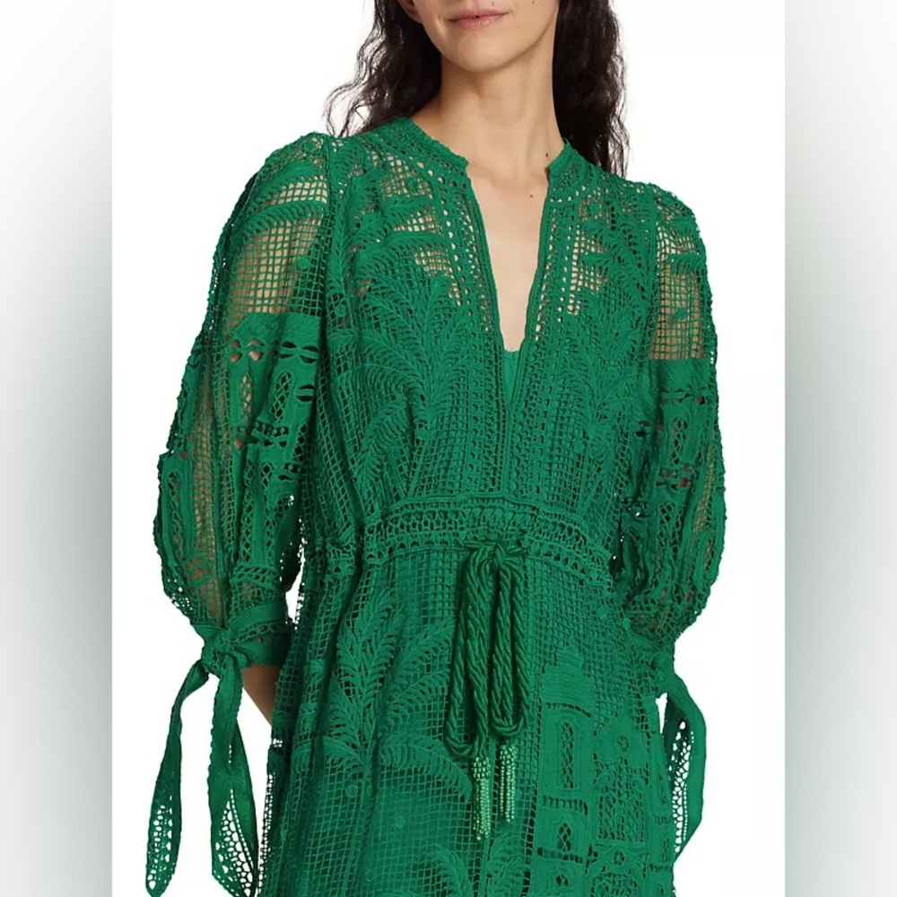 FARM Rio Emerald Green Crochet Maxi Dress - Picture 5 of 5